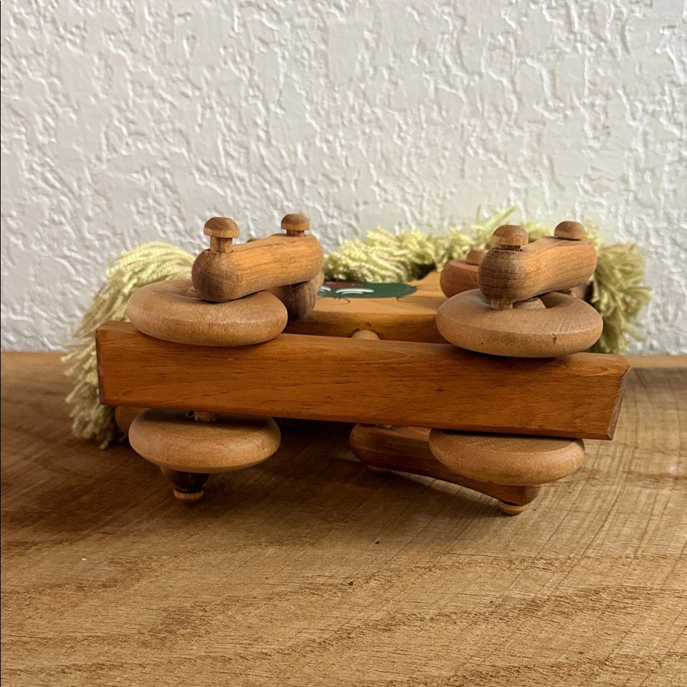 Vintage Wooden Horse Toy with Green Accents - Picture 5 of 5